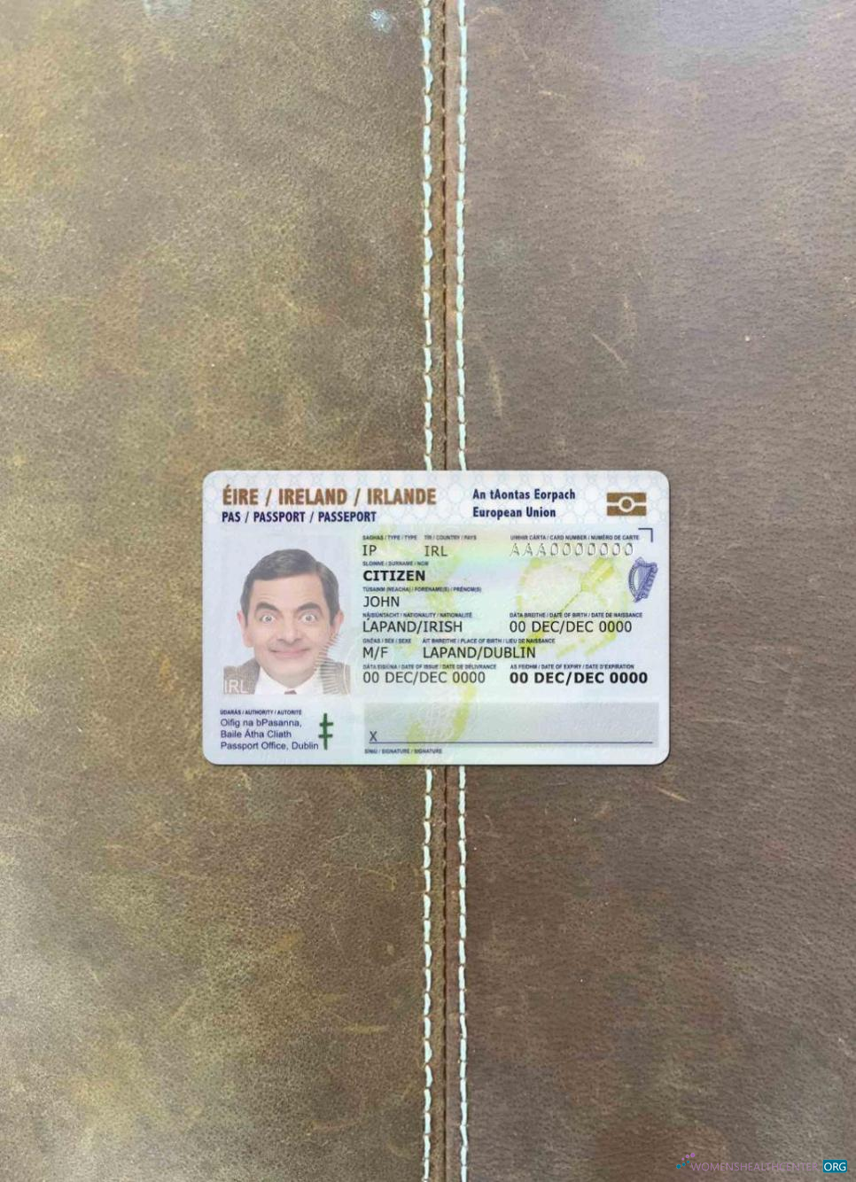 Качественный Скачать Ирландия ID Фотоэффект Лицевая Сторона Photoshop Шаблон