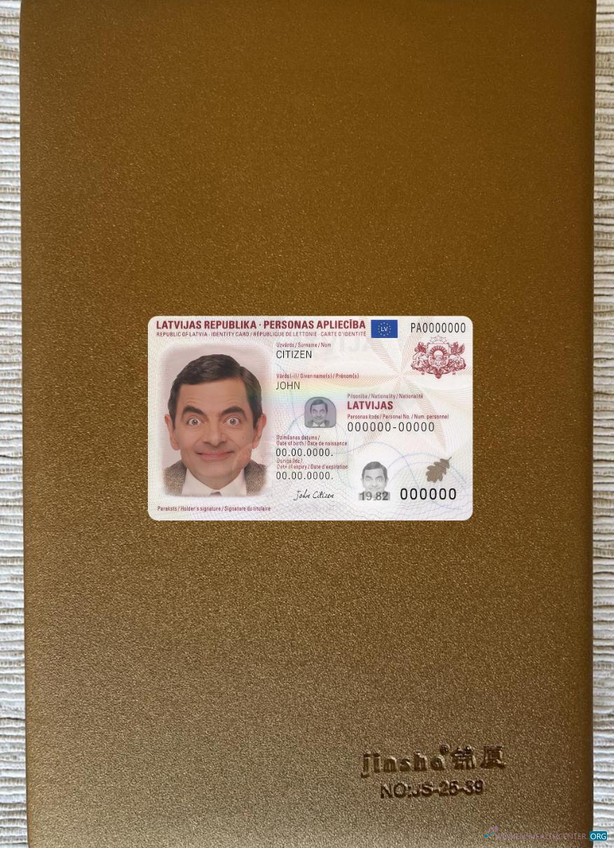 Реалистичный Скачать Латвия Новый ID Карта Фотоэффект Лицевая Сторона Photoshop Шаблон