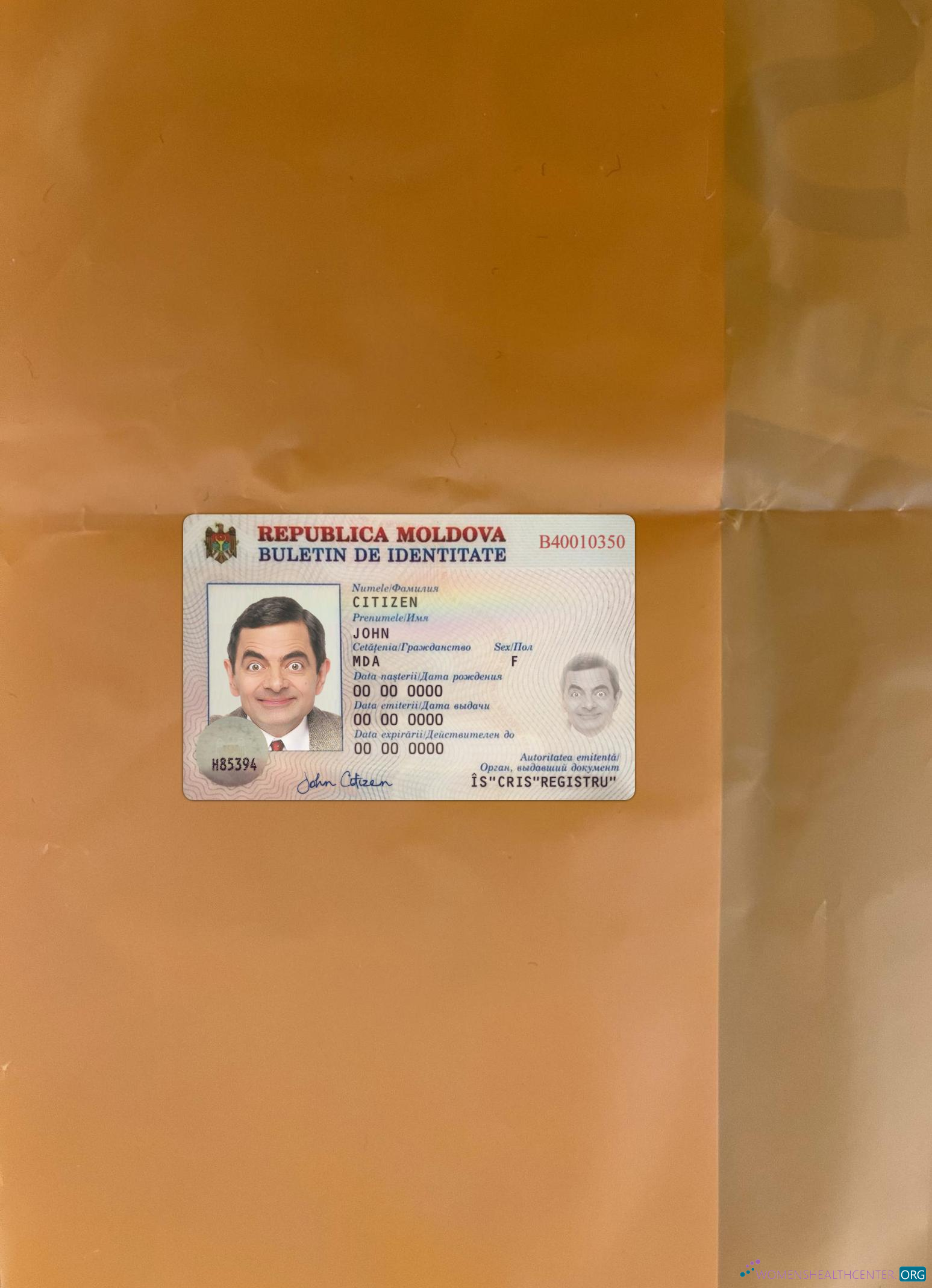 Профессиональный Скачать Молдова ID Карта Версия 2 Фотоэффект Лицевая Сторона Photoshop Шаблон