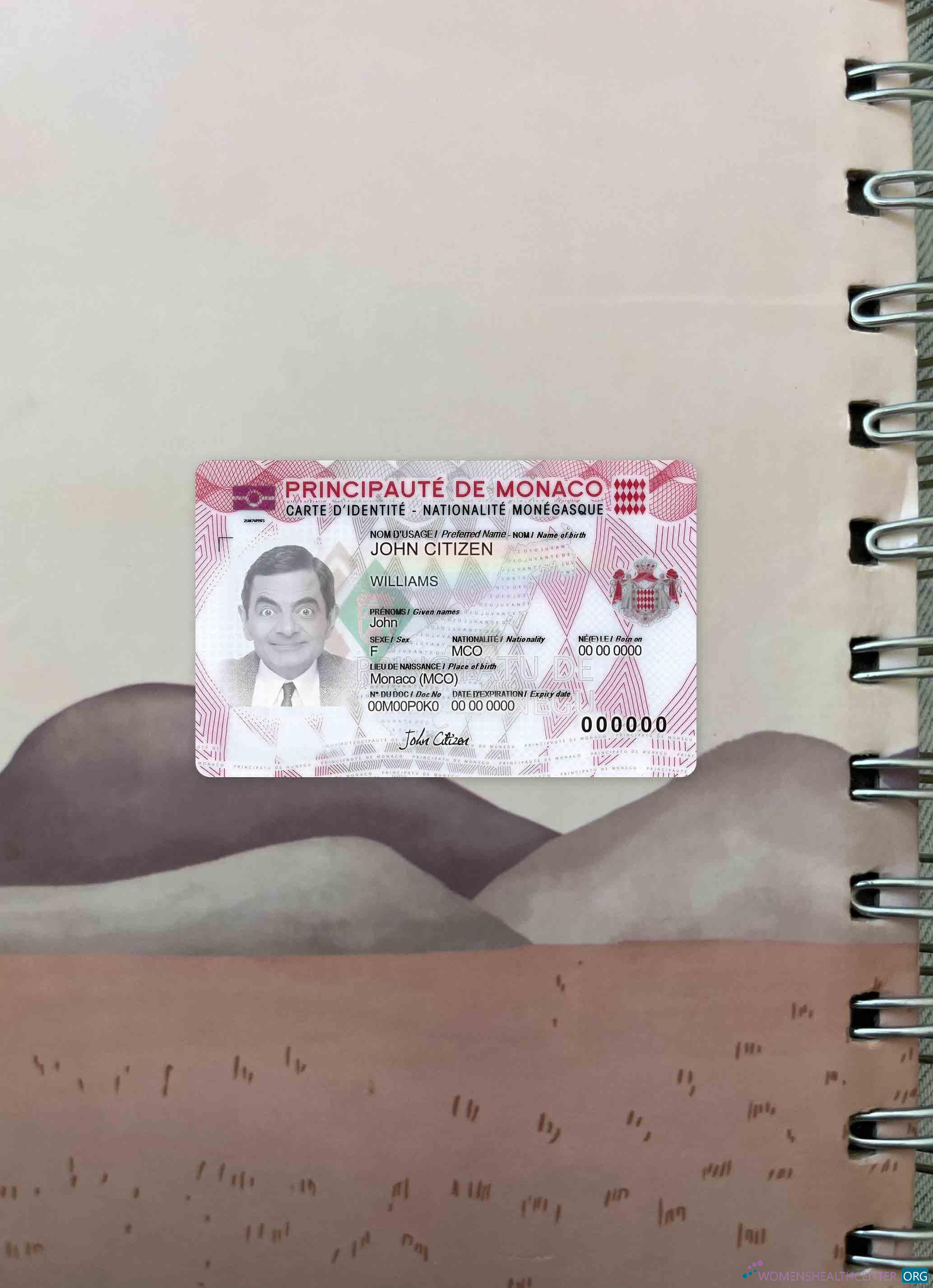 Качественный Скачать Монако Digital ID Карта Фотоэффект Лицевая Сторона Photoshop Шаблон