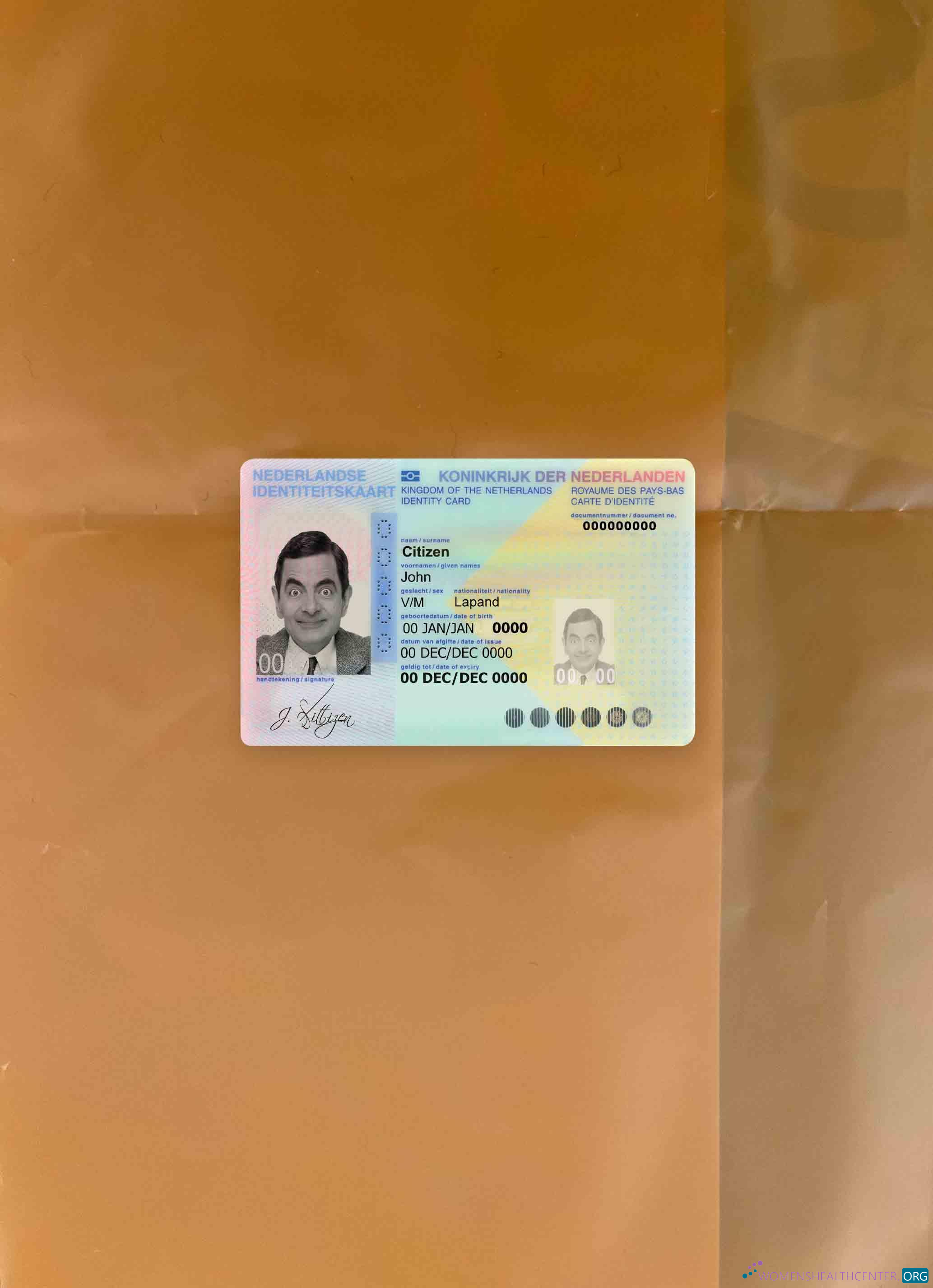 Премиум Скачать Нидерланды ID Фотоэффект Лицевая Сторона Photoshop Шаблон