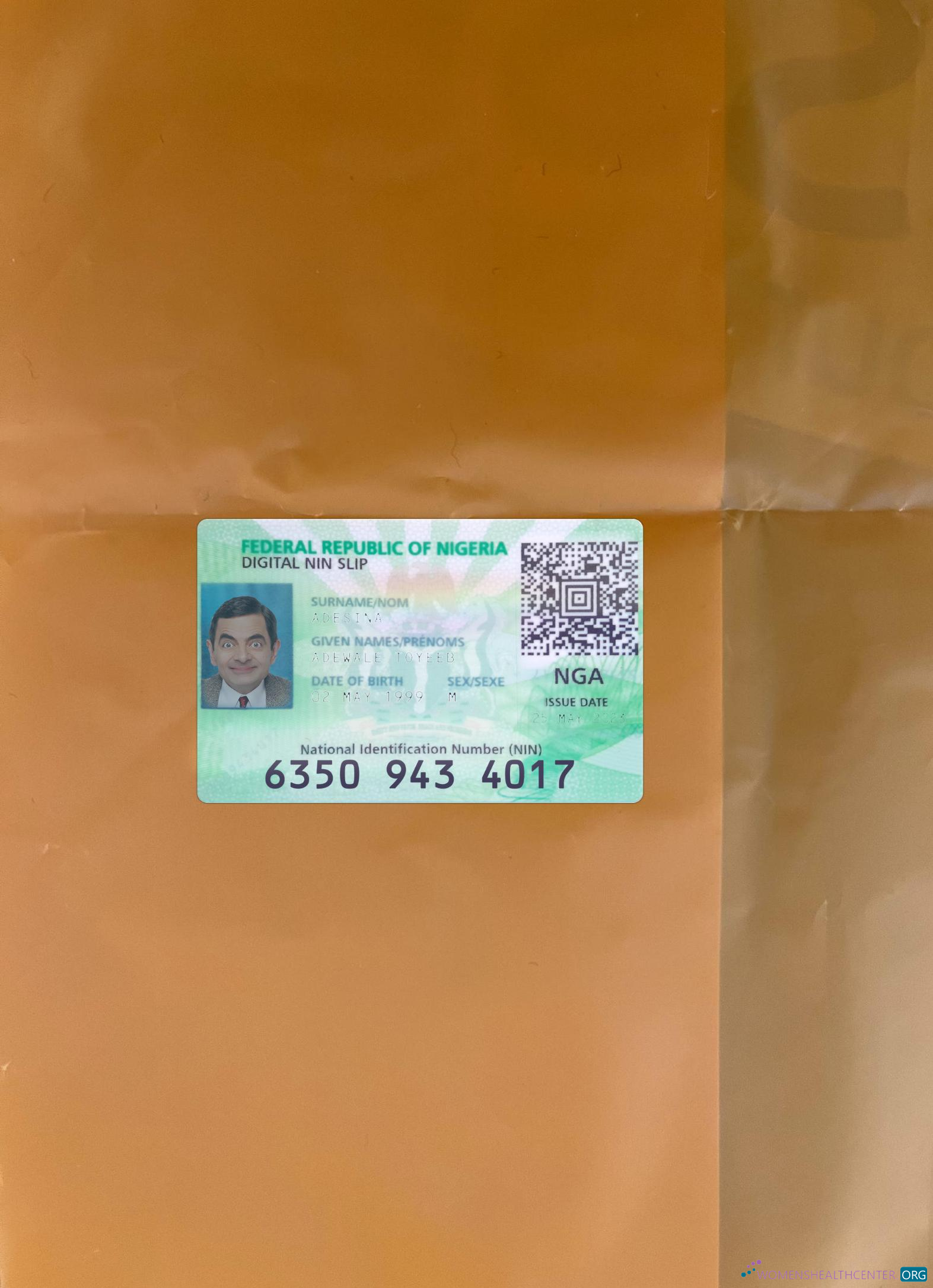 Премиум Скачать Нигерия Digital ID Карта 2023 Настоящее Время Фотоэффект Лицевая Сторона Photoshop Шаблон