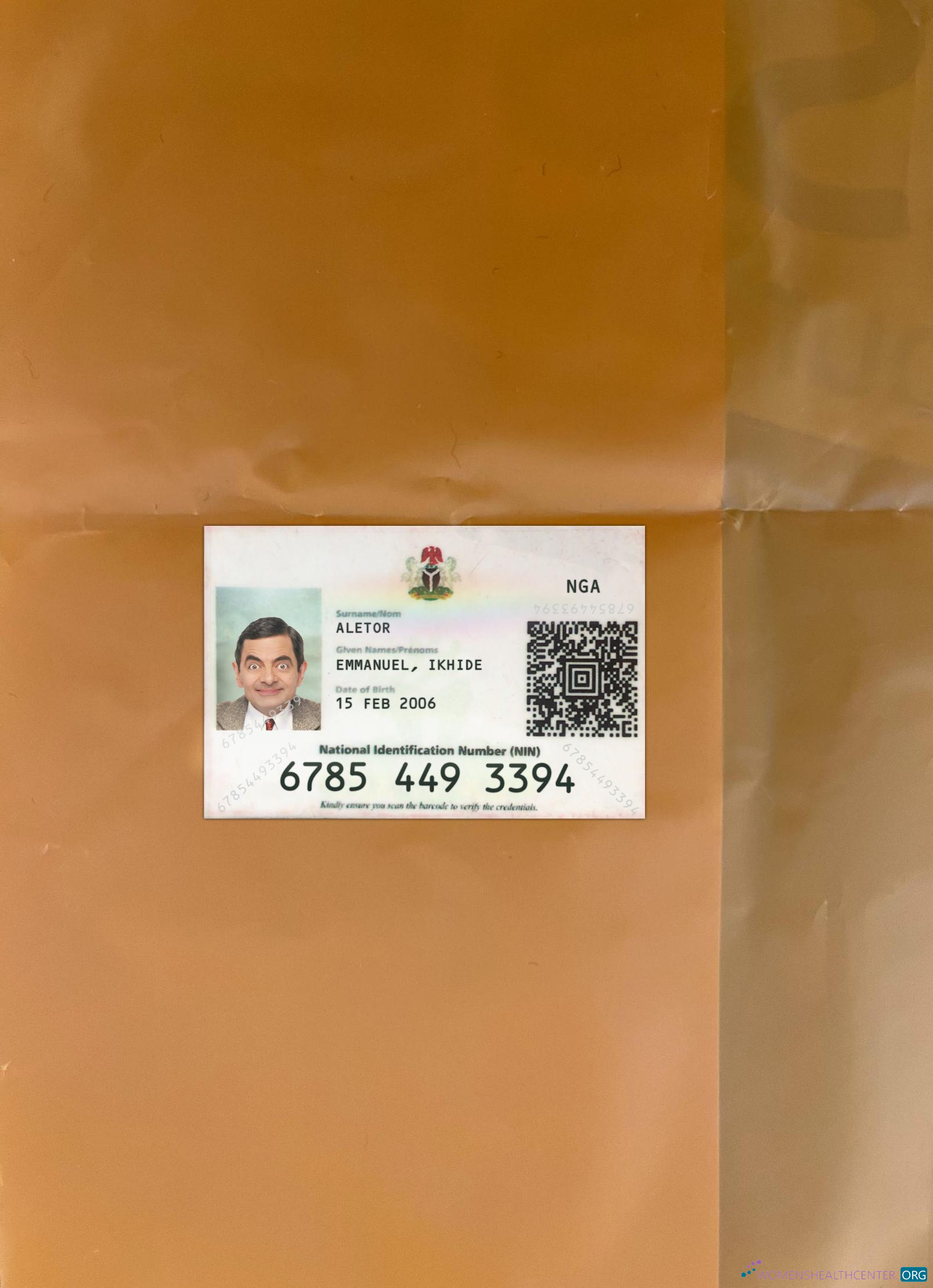Профессиональный Скачать Нигерия Национальный ID Карта Фотоэффект Лицевая Сторона Photoshop Шаблон