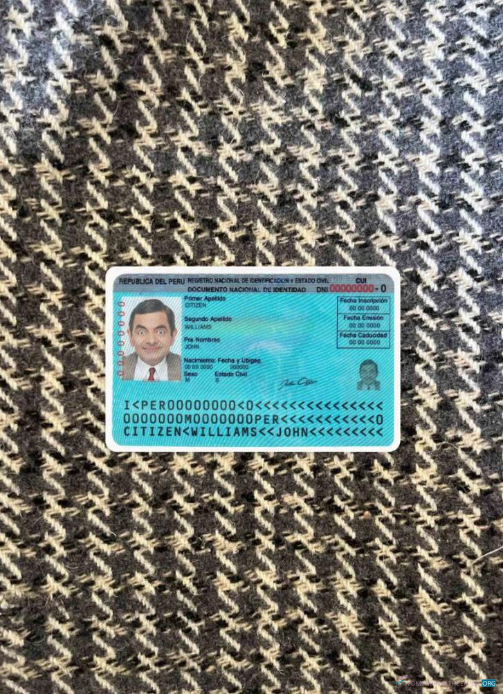 Премиум Скачать Перу Identity Карта, Версия 2 Фотоэффект Лицевая Сторона Photoshop Шаблон