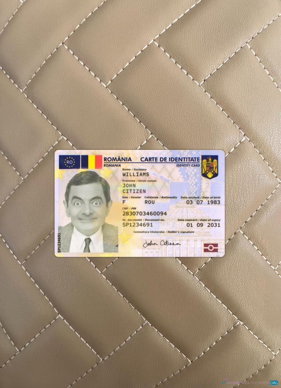 Премиум Скачать Румыния ID Карта 2019 Настоящее Время Фотоэффект Лицевая Сторона Photoshop Шаблон