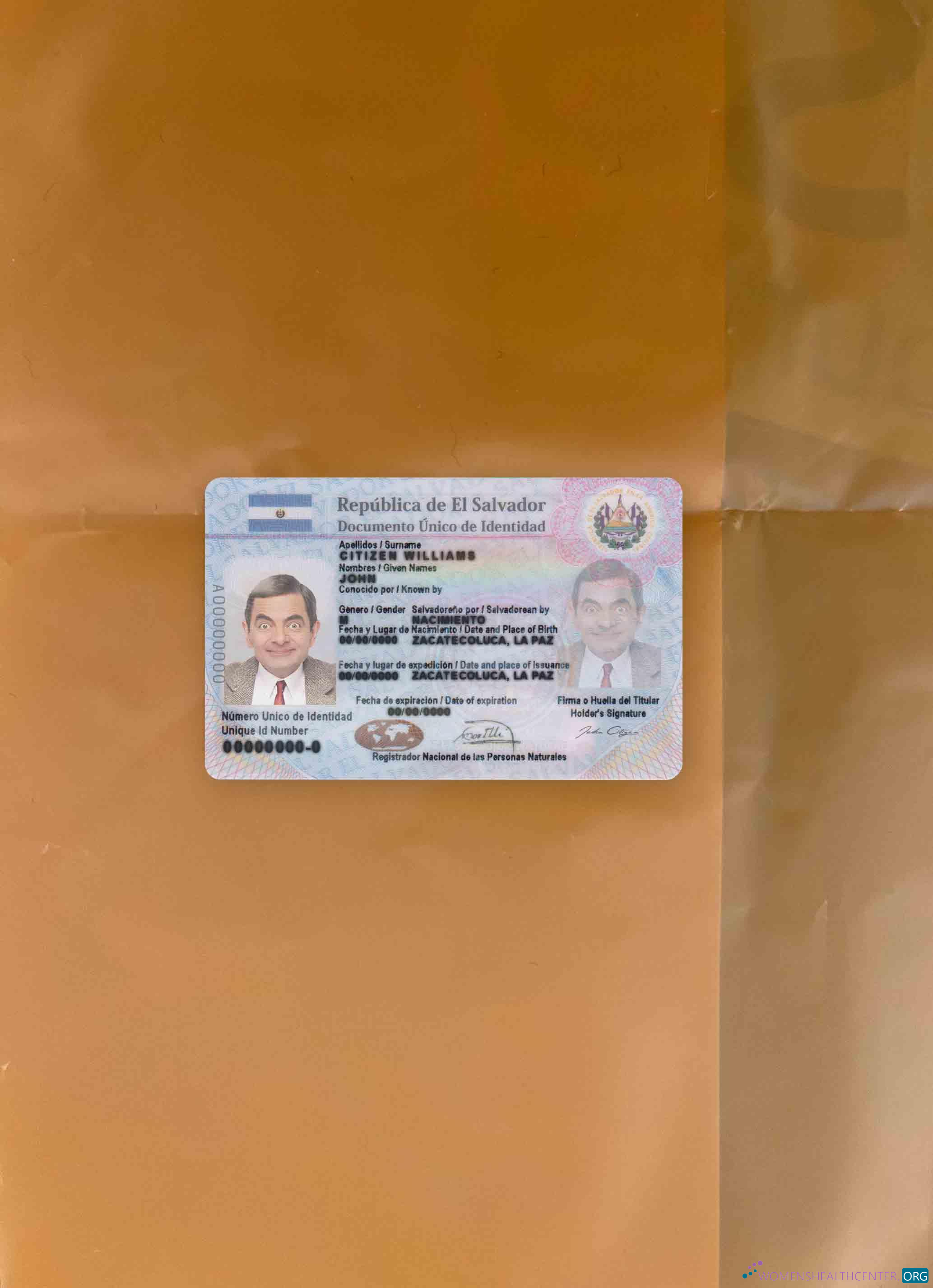 Качественный Скачать Сальвадор ID Фотоэффект Лицевая Сторона Photoshop Шаблон