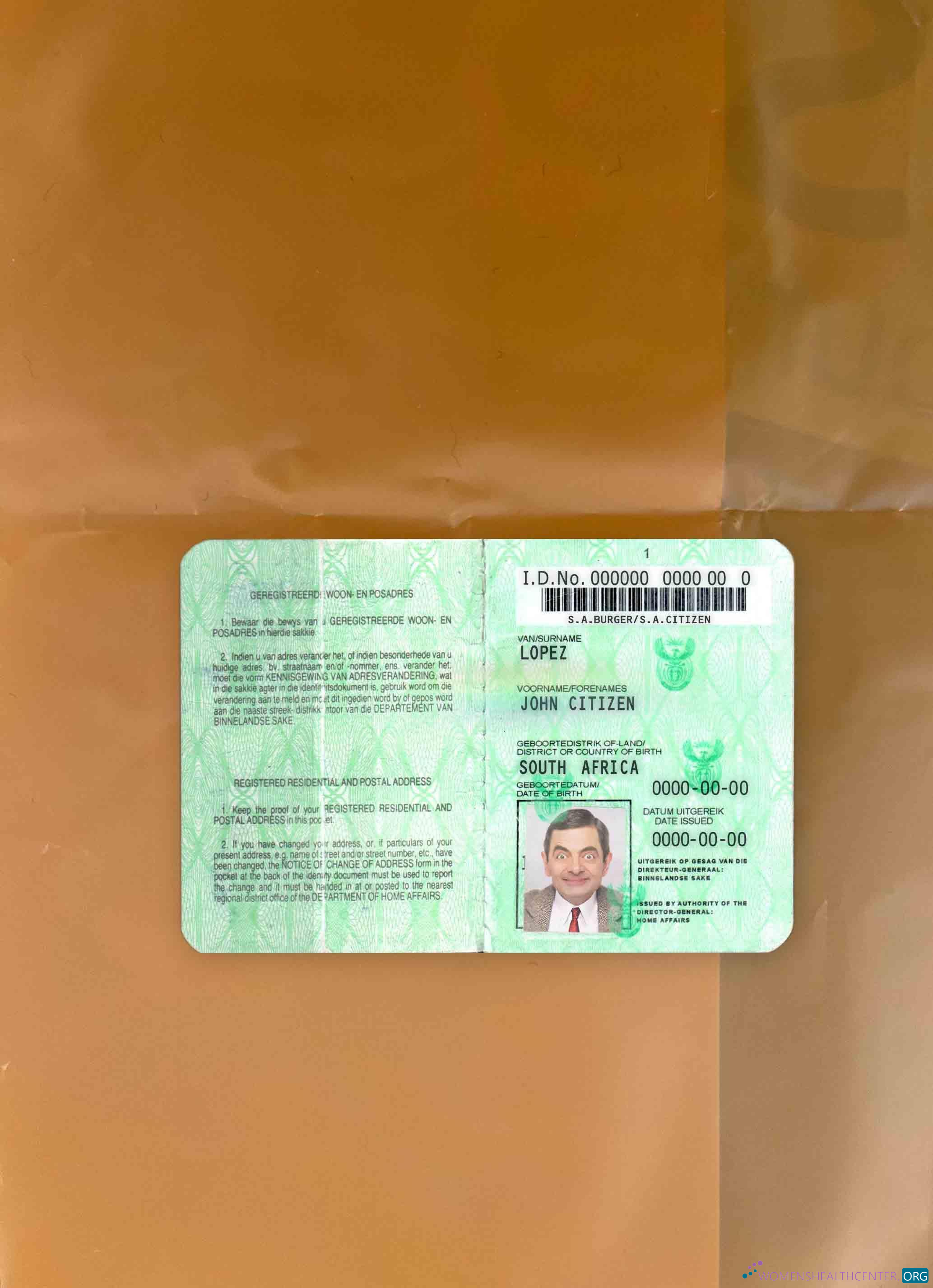 Премиум Скачать Южная Африка ID (1986 – 2013) Фотоэффект Photoshop Шаблон
