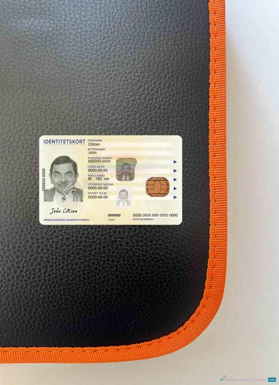Профессиональный Скачать Швеция Identity Карта PSD Шаблон, 2017 – Настоящее Время Фотоэффект Лицевая Сторона Photoshop Шаблон