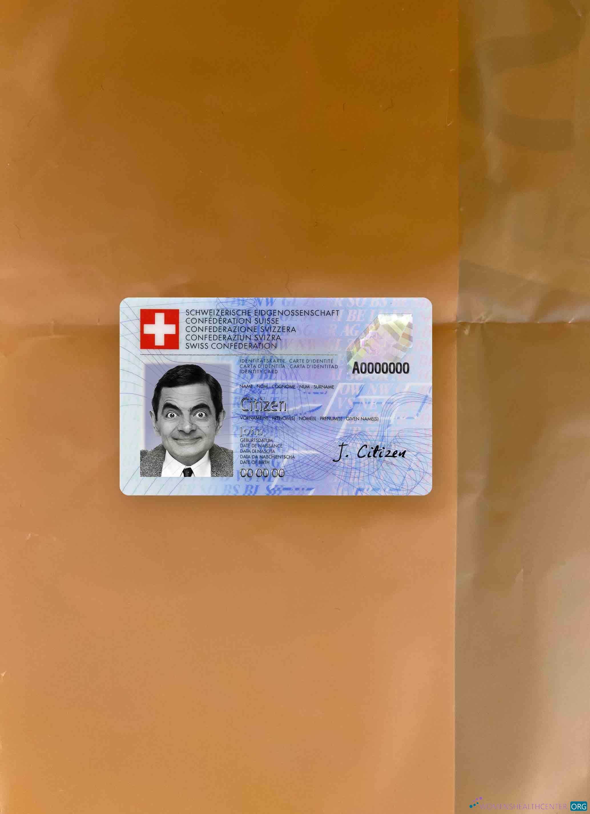 Профессиональный Скачать Швейцария ID Фотоэффект Лицевая Сторона Photoshop Шаблон