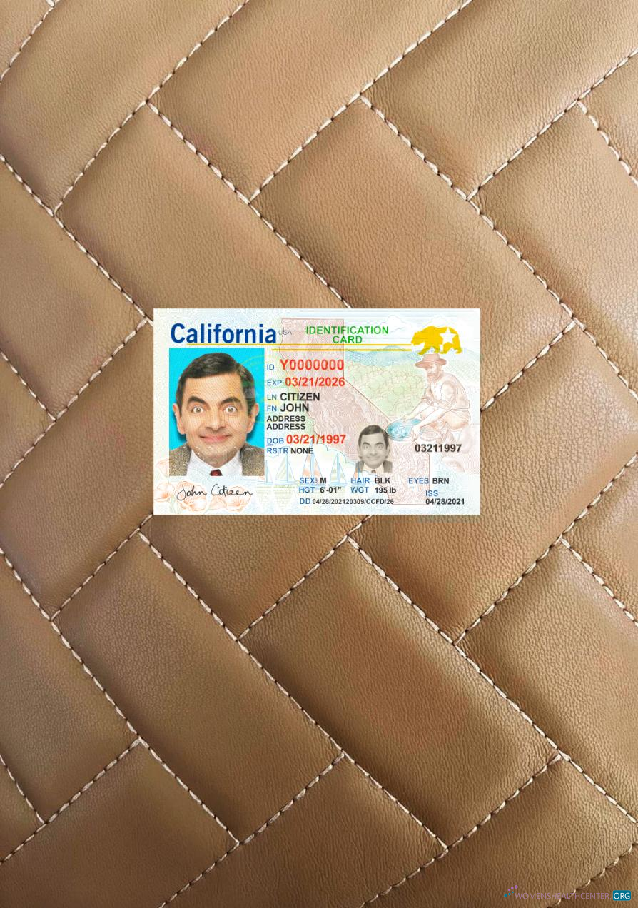 Профессиональный Скачать USA California ID Карта 2021 Настоящее Время Фотоэффект Лицевая Сторона Photoshop Шаблон