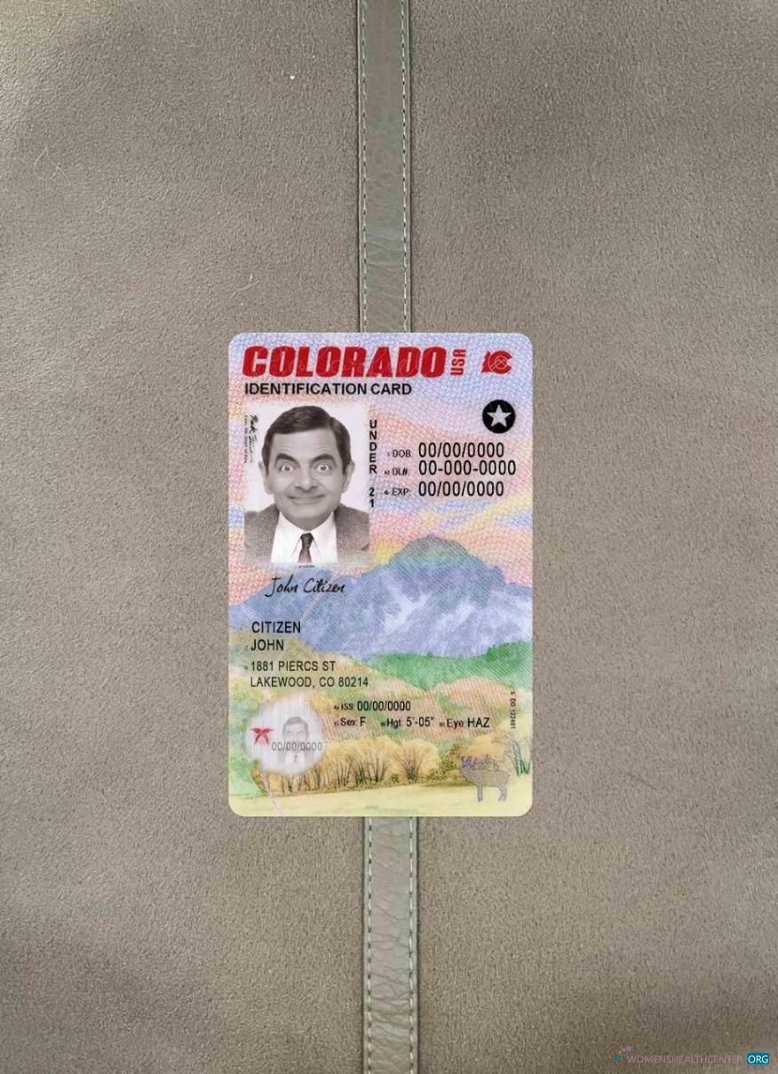 Реалистичный Скачать USA Colorado ID Карта Under 21 Фотоэффект Лицевая Сторона Photoshop Шаблон