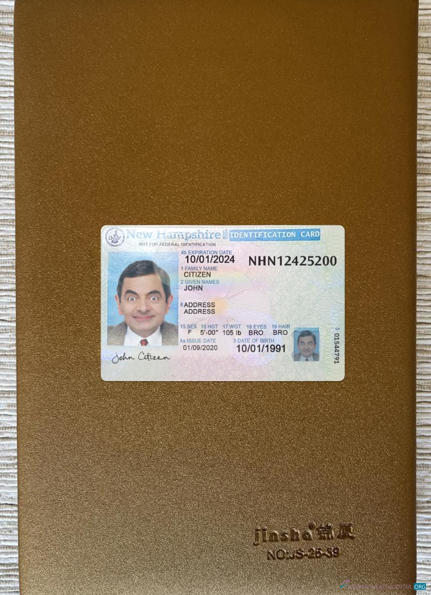 Реалистичный Скачать USA Новый Hampshire ID Карта Фотоэффект Лицевая Сторона Photoshop Шаблон