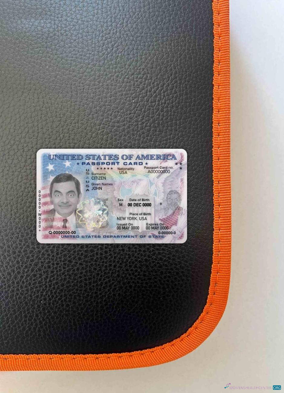 Премиум Скачать USA Паспорт ID Карта, Версия 2 Фотоэффект Лицевая Сторона Photoshop Шаблон