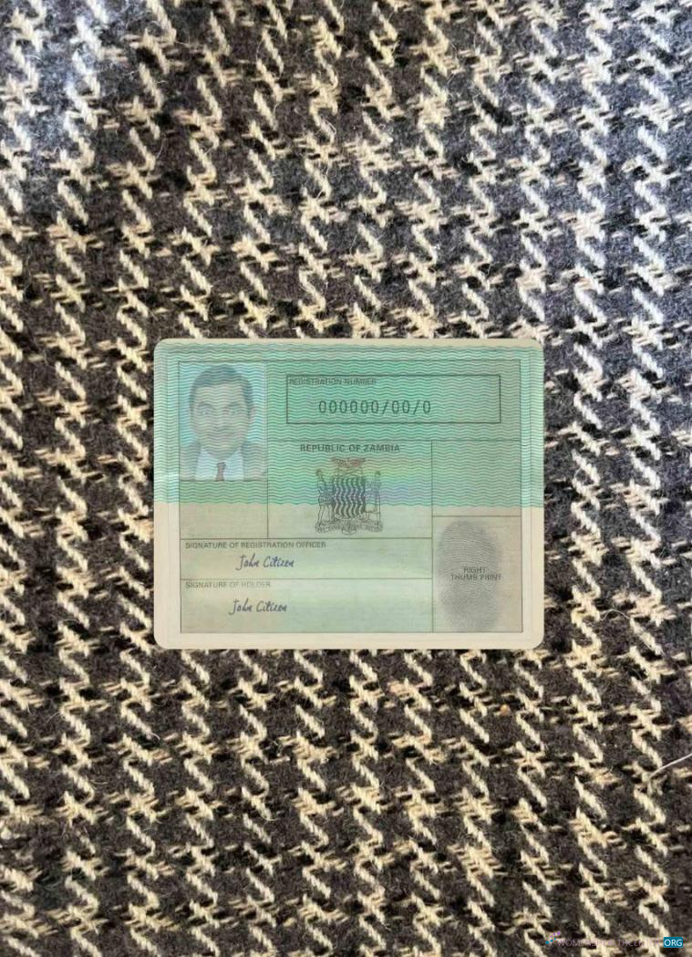 Реалистичный Скачать Замбия Национальный Registration Карта Фотоэффект Лицевая Сторона Photoshop Шаблон