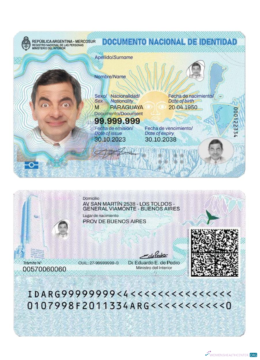 Редактируемый Скачать Аргентина ID Карта 2023 Настоящее Время Photoshop Шаблон