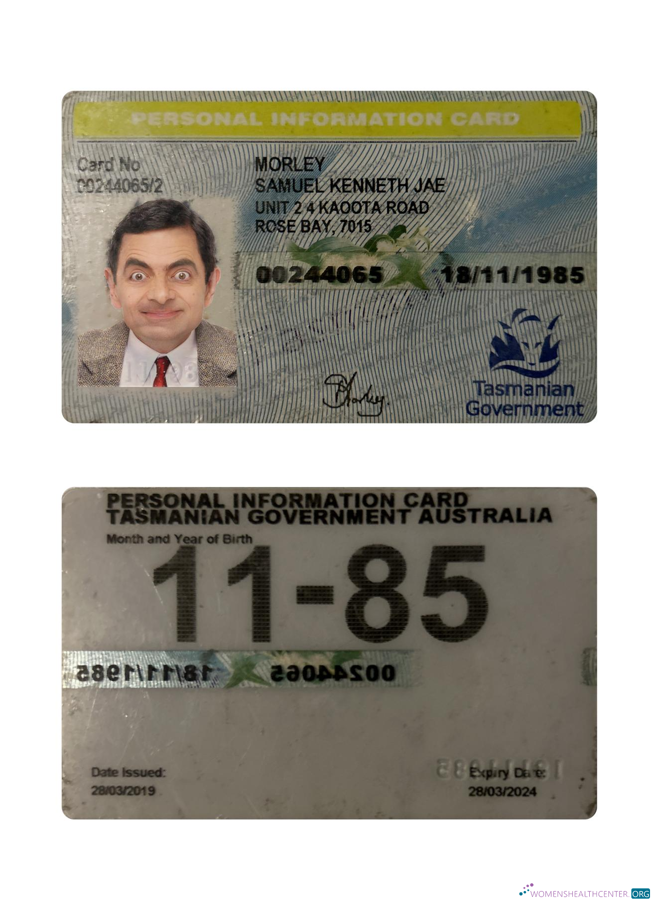 Качественный Скачать Австралия Tasmania Personal Information Карта Photoshop Шаблон