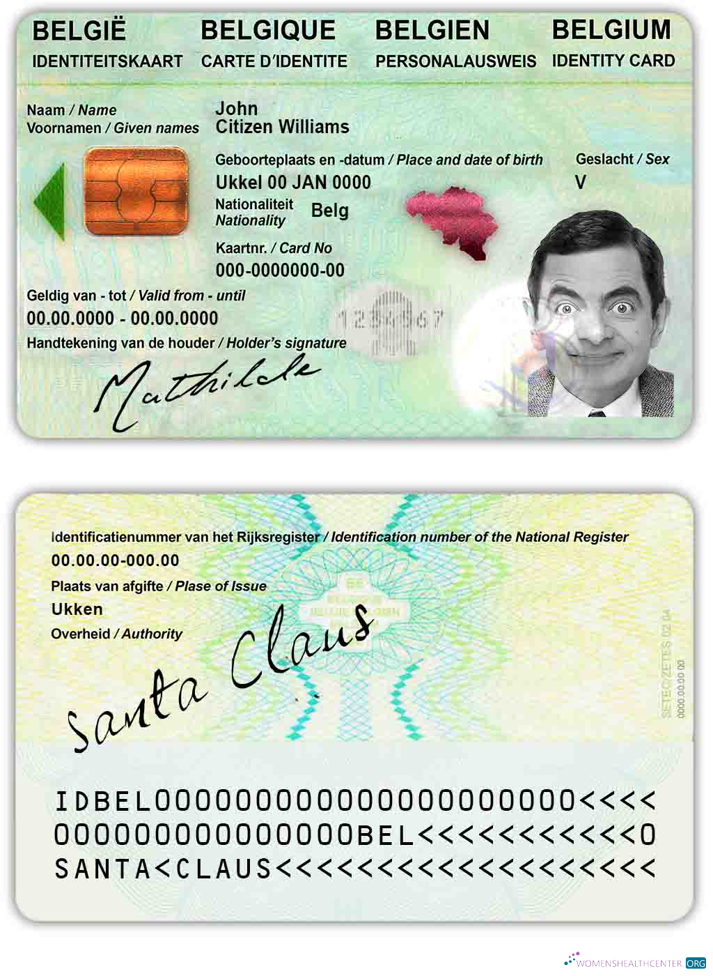 Премиум Скачать Бельгия ID Photoshop Шаблон