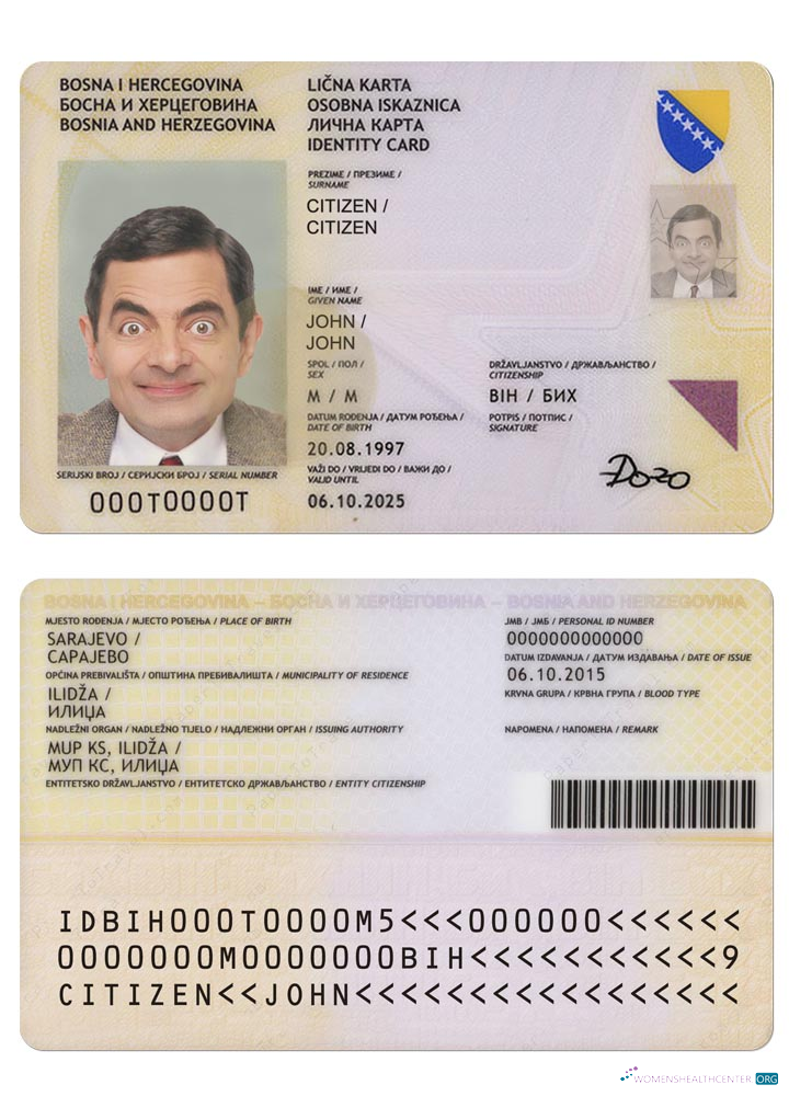 Премиум Скачать Босния и Герцеговина ID (2015 2025) Photoshop Шаблон