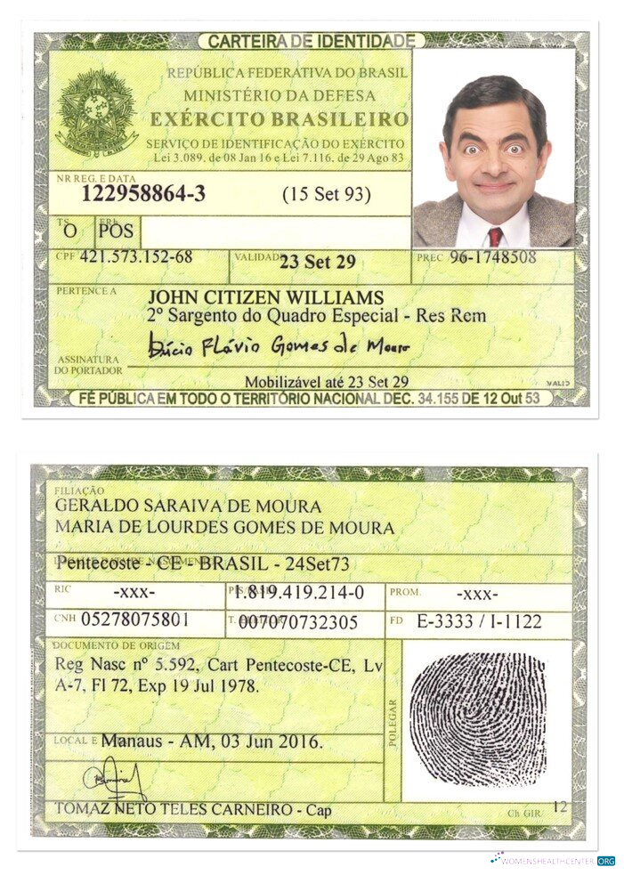 Премиум Скачать Бразилия Identity Карта Photoshop Шаблон