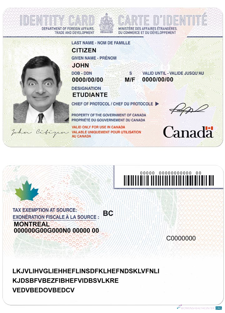 Качественный Скачать Канада Identity Карта Photoshop Шаблон
