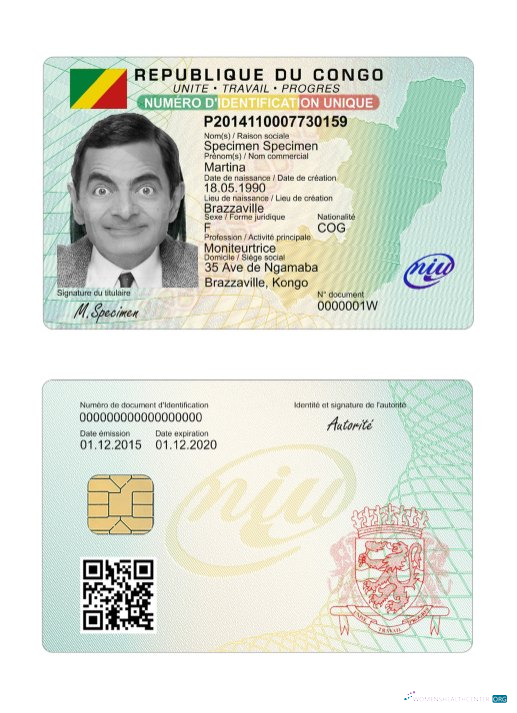 Профессиональный Скачать Конго ID Карта Photoshop Шаблон