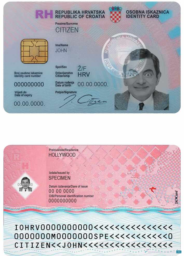 Премиум Скачать Хорватия ID Photoshop Шаблон