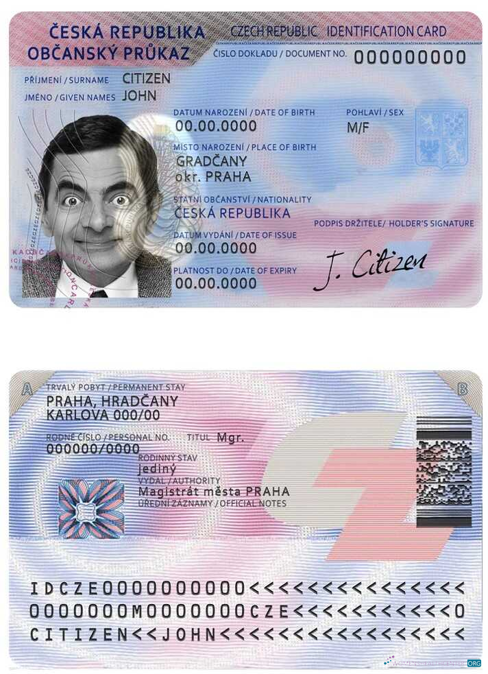 Качественный Скачать Czechia ID Photoshop Шаблон