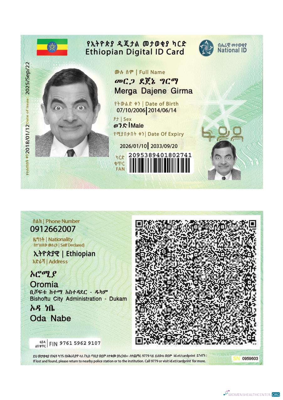 Премиум Скачать Эфиопия Digital ID Карта Новый Версия Photoshop Шаблон
