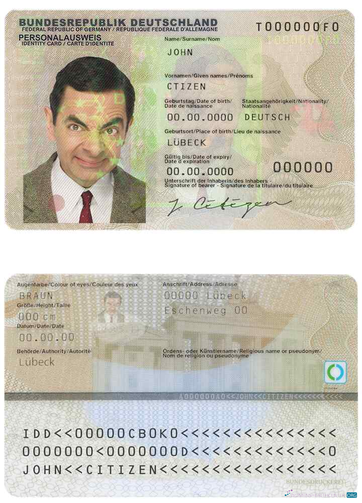 Премиум Скачать Германия ID Photoshop Шаблон