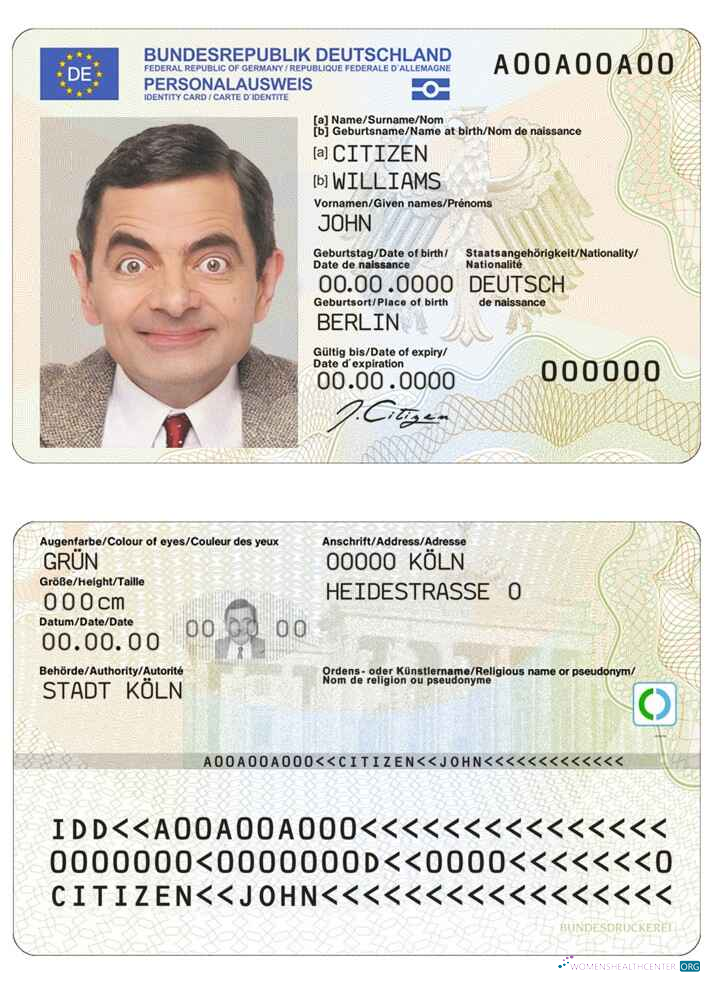 Профессиональный Скачать Германия ID Шаблон (2021 – Настоящее Время) Photoshop Шаблон
