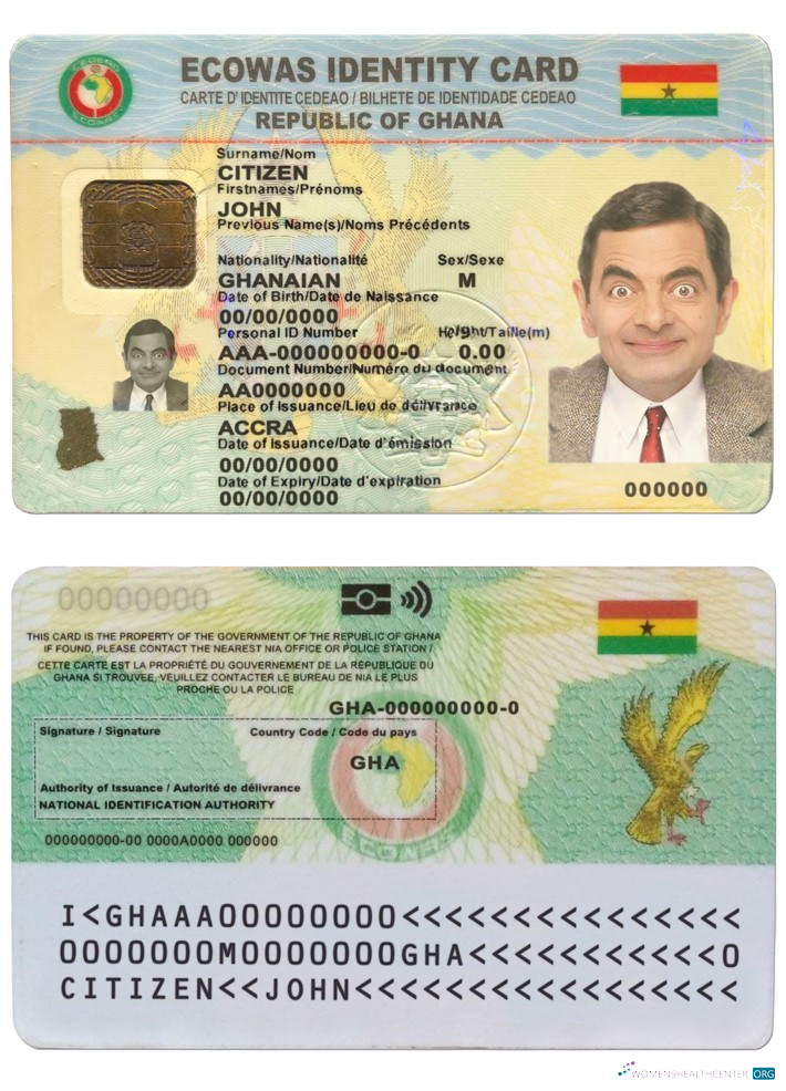 Качественный Скачать Гана ID Photoshop Шаблон