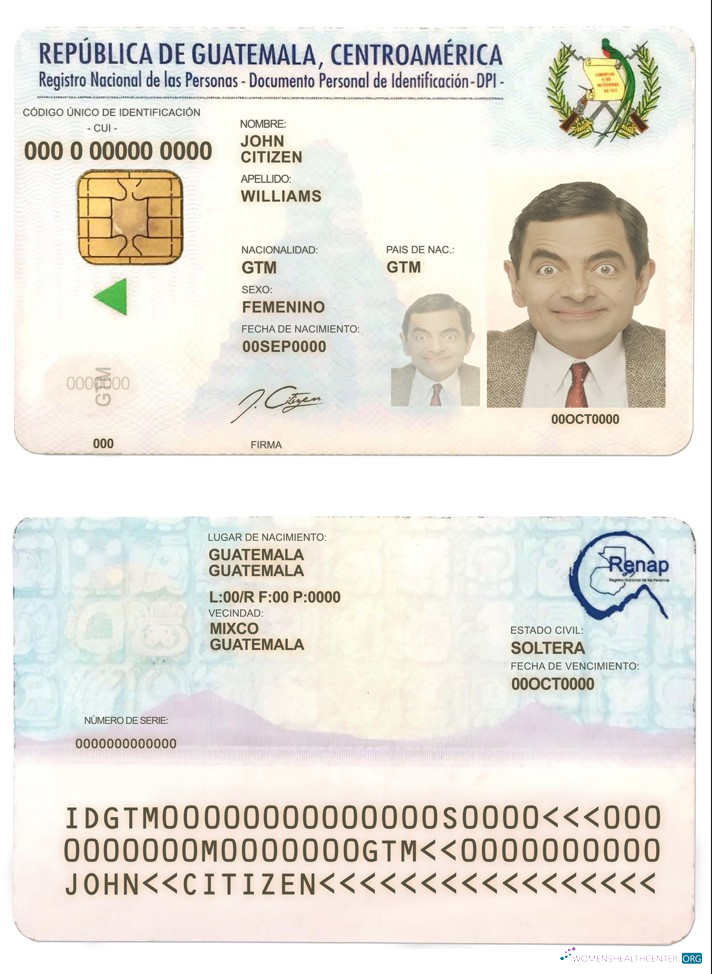 Премиум Скачать Гватемала ID Photoshop Шаблон