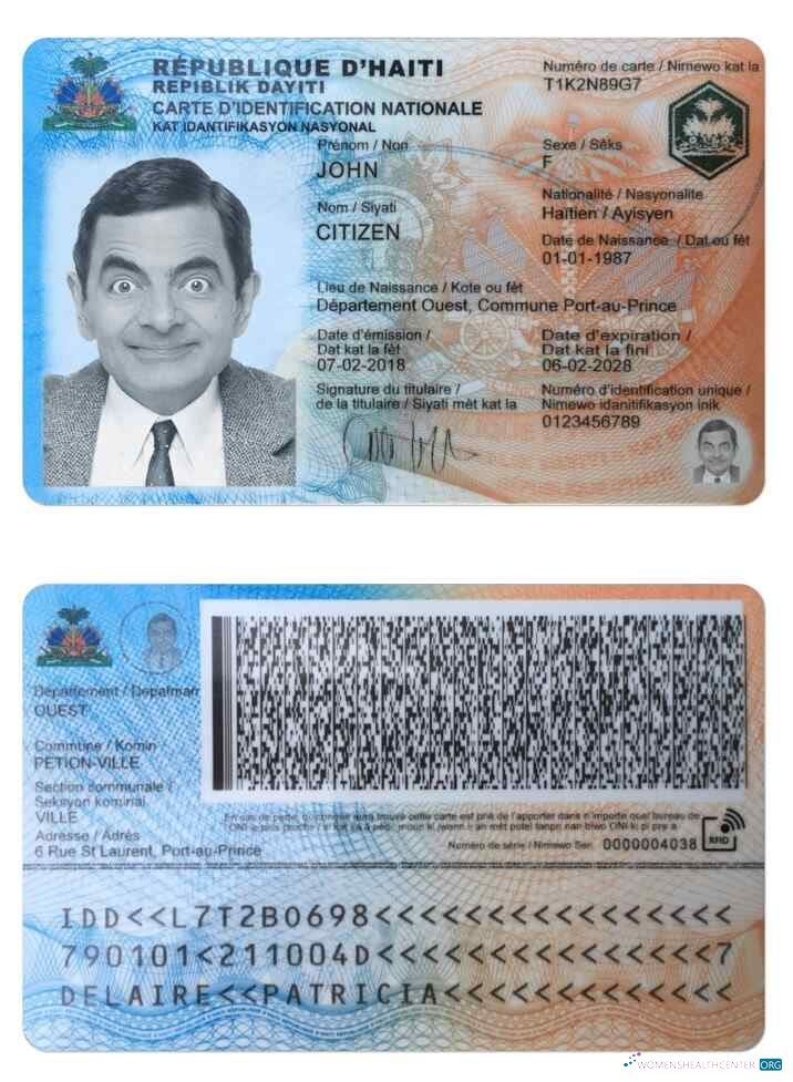 Реалистичный Скачать Гаити ID Photoshop Шаблон