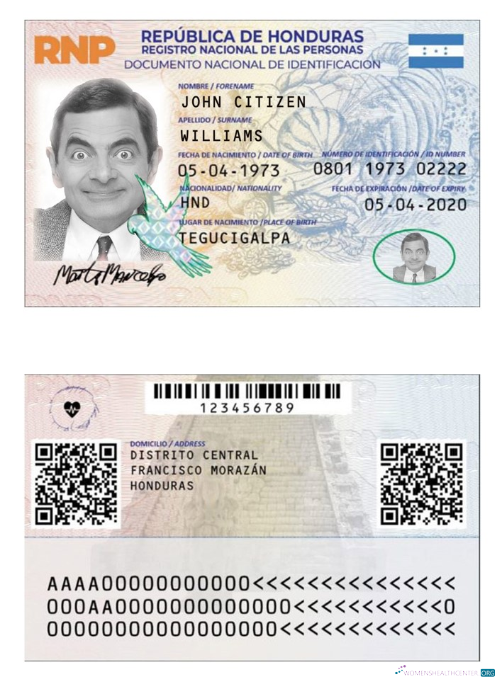 Качественный Скачать Гондурас Identity Карта, Версия 2 Photoshop Шаблон