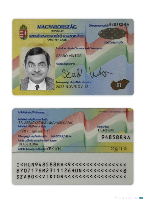 Реалистичный Скачать Венгрия ID Карта Photoshop Шаблон