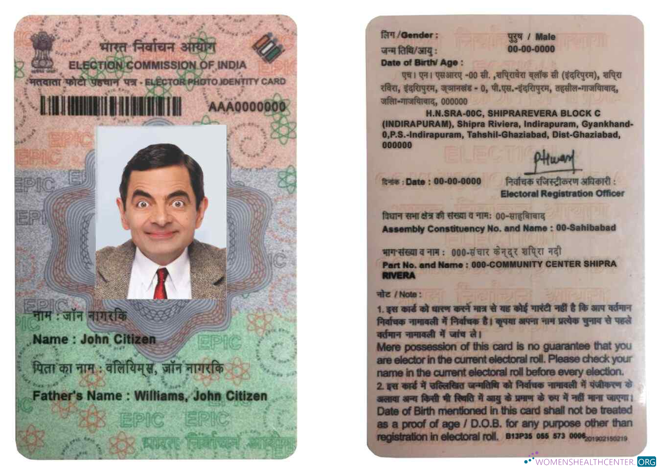 Премиум Скачать Индия Election ID Photoshop Шаблон