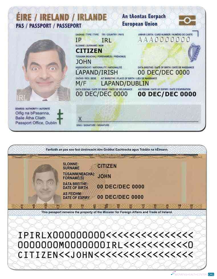 Премиум Скачать Ирландия ID Photoshop Шаблон