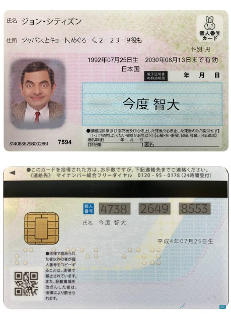 Редактируемый Скачать Japanese ID Карта Photoshop Шаблон
