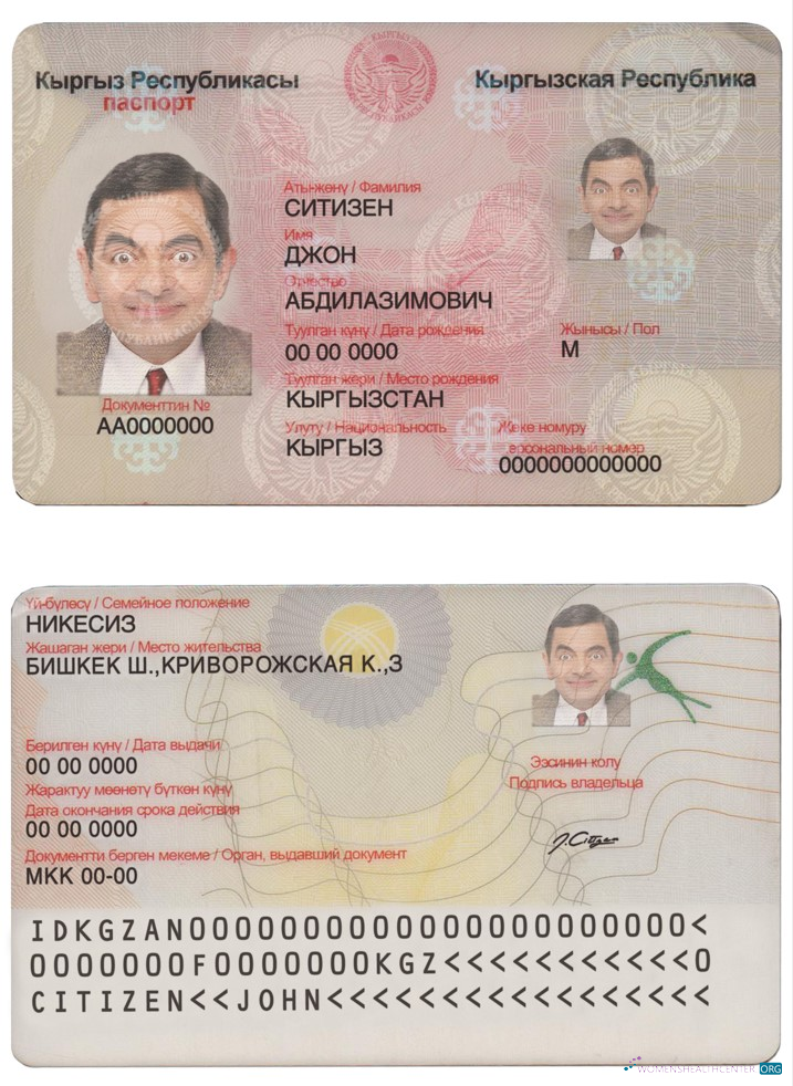 Профессиональный Скачать Киргизия ID Карта Photoshop Шаблон