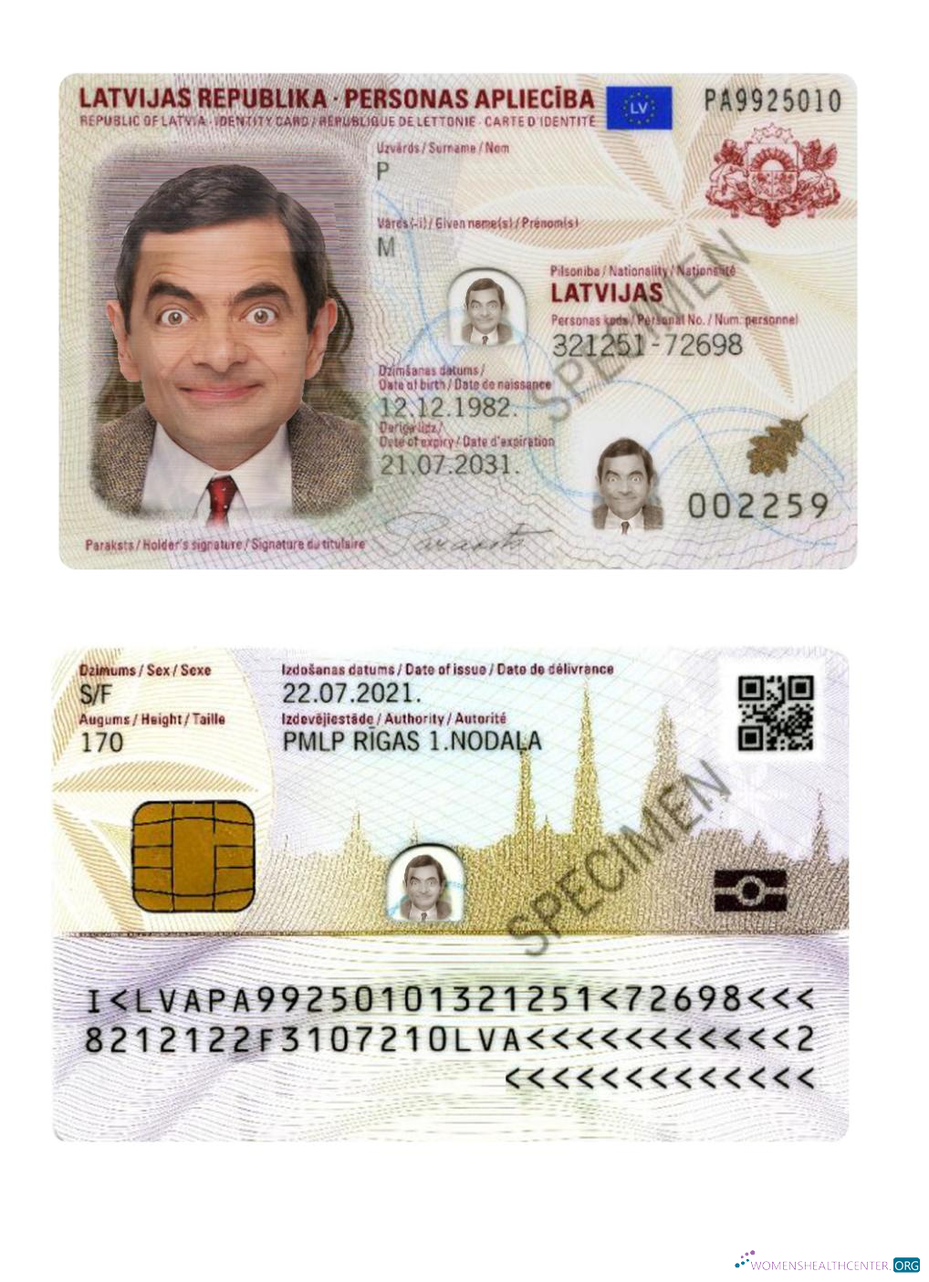 Реалистичный Скачать Латвия ID 2021 Настоящее Время Photoshop Шаблон