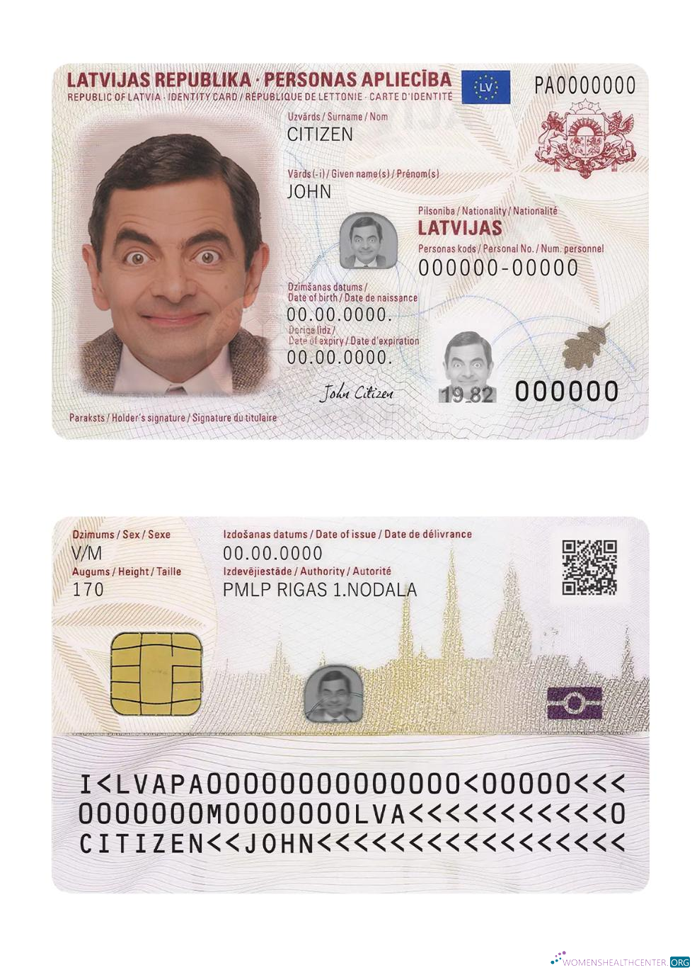 Премиум Скачать Латвия ID Карта, 2019 Настоящее Время Photoshop Шаблон