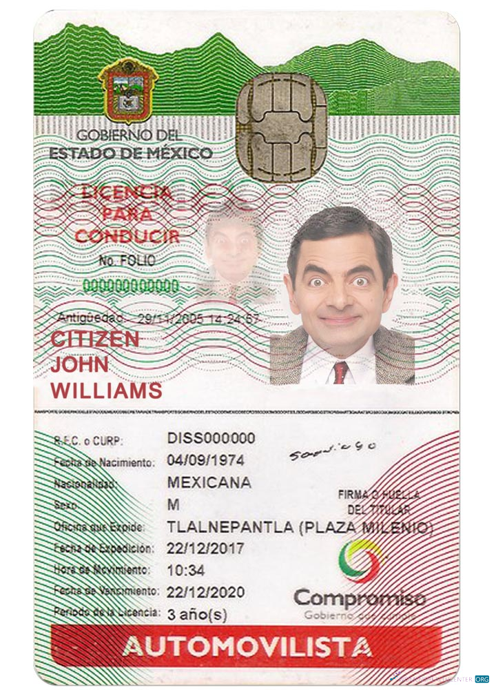 Премиум Скачать Мексика ID Версия 2 Photoshop Шаблон