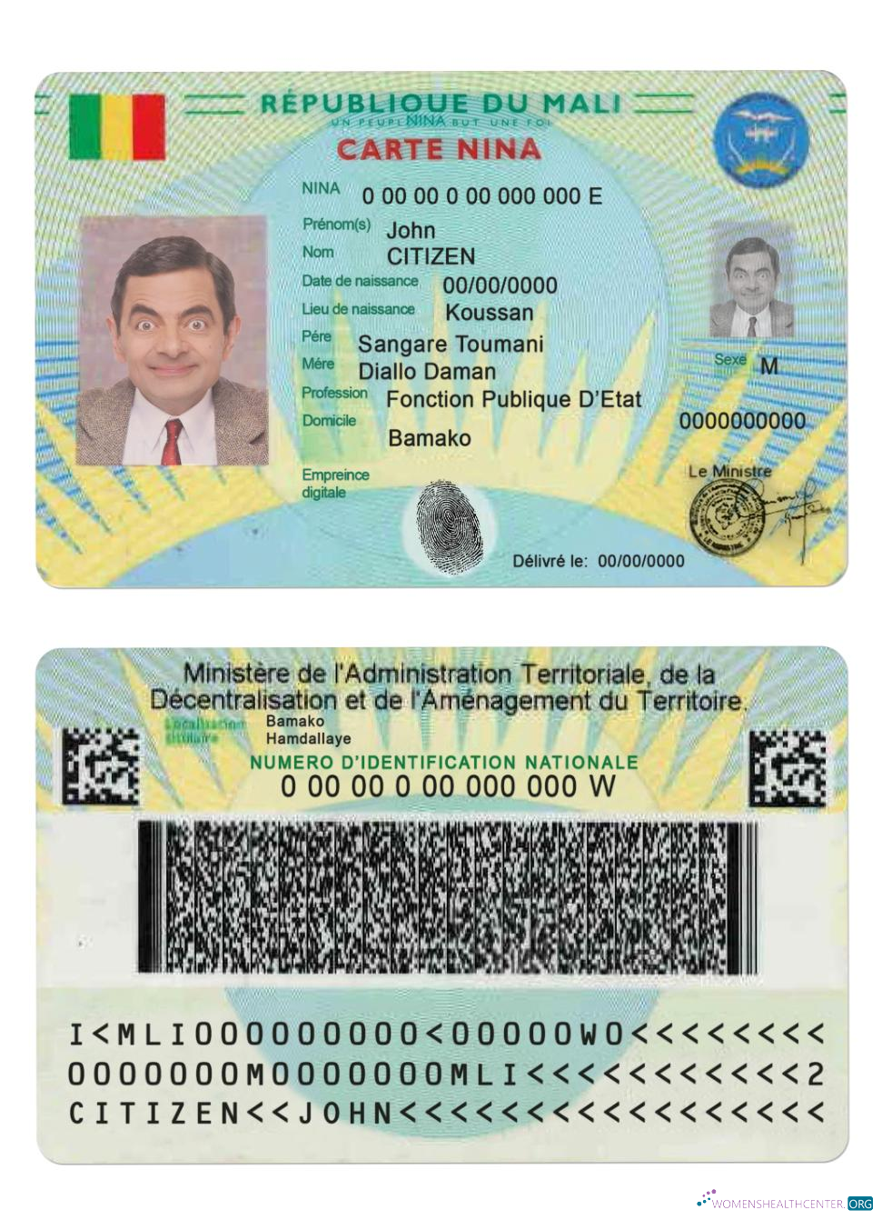 Редактируемый Скачать Мали Carte Nina Photoshop Шаблон