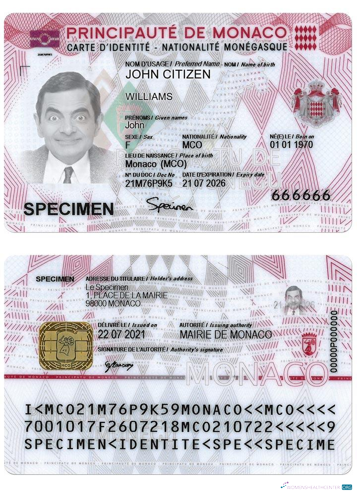 Профессиональный Скачать Монако Digital ID Карта Photoshop Шаблон