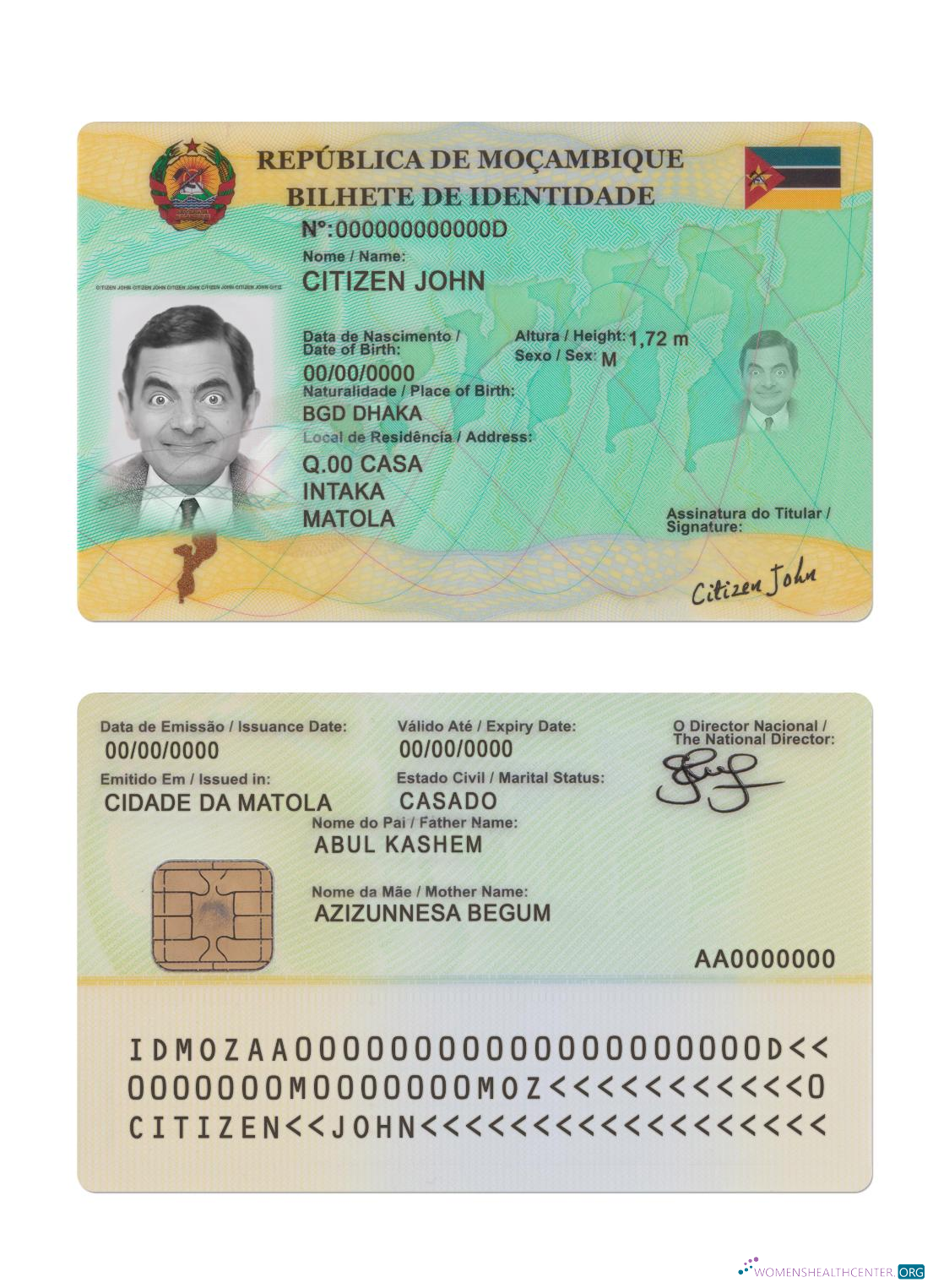 Качественный Скачать Мозамбик ID Версия 2 Photoshop Шаблон