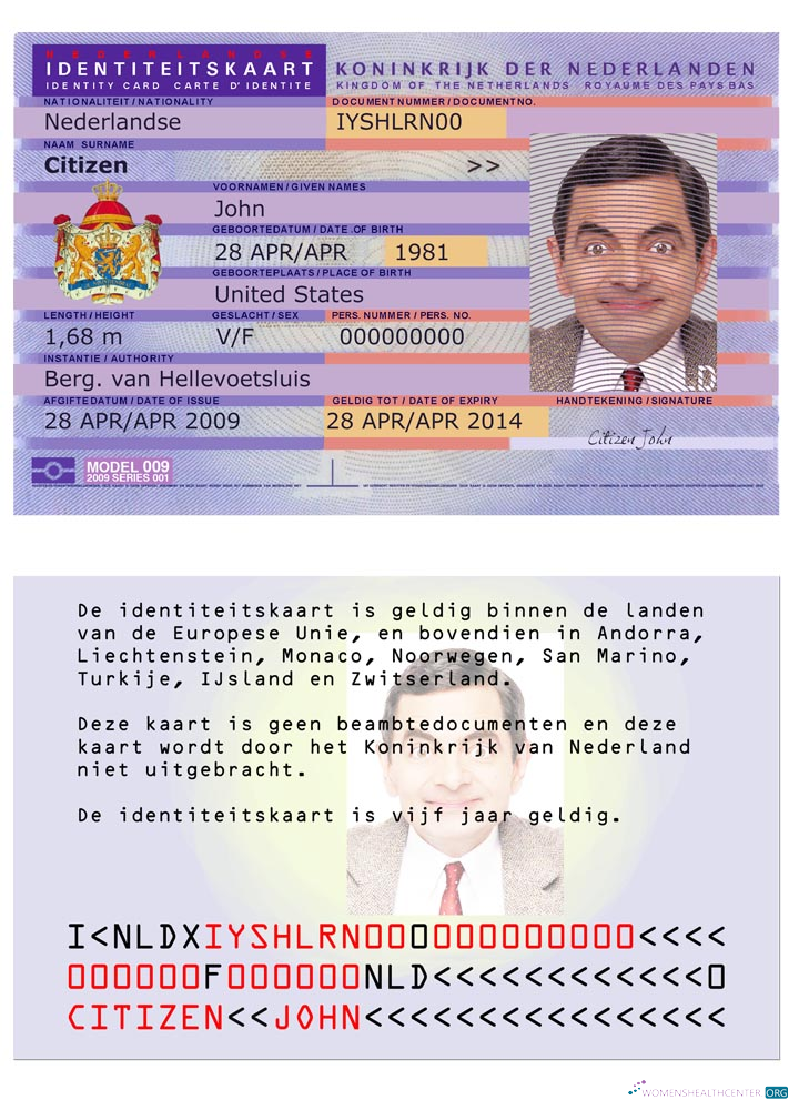 Качественный Скачать Netherland ID Версия 2 Photoshop Шаблон
