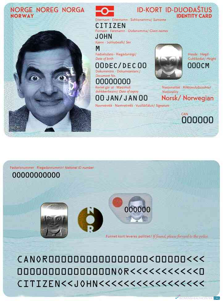 Реалистичный Скачать Норвегия ID Photoshop Шаблон