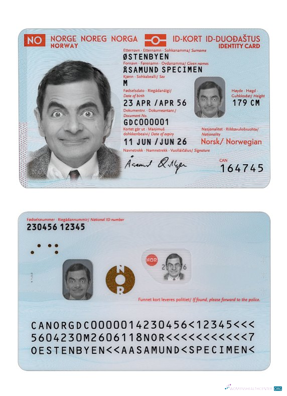 Редактируемый Скачать Норвегия ID Карта 2021 Настоящее Время Photoshop Шаблон