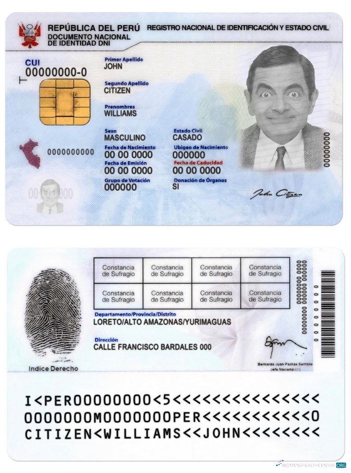 Премиум Скачать Перу ID Photoshop Шаблон