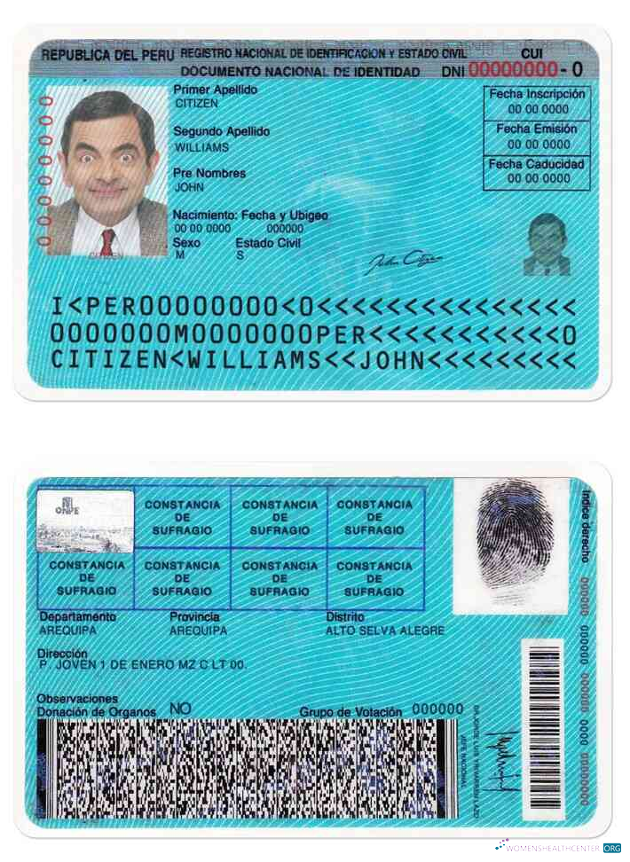 Реалистичный Скачать Перу Identity Карта, Версия 2 Photoshop Шаблон